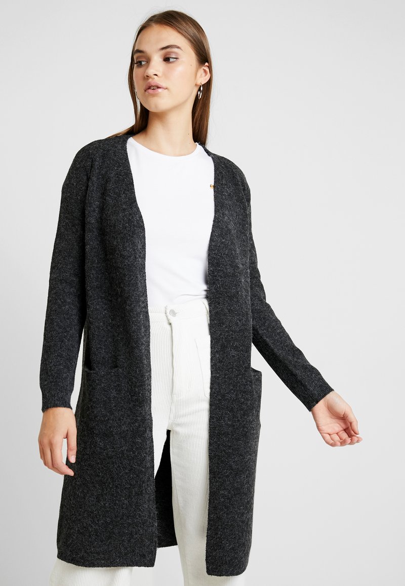 Vero Moda VMDOFFY LS LONG OPEN GA NOOS - Kardiganas - black/melange
