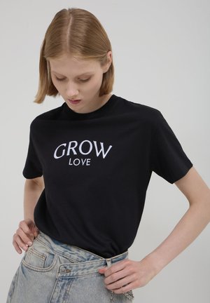 Calliope BRODERIE ÉCRITE - T-shirt con stampa - noir