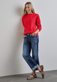 Street One STRUKTUR MIT TURTLENECK - Langarmshirt - rot