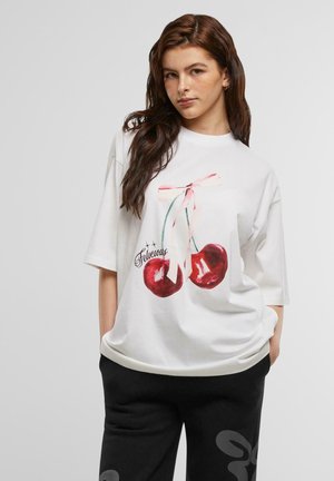 FELICIOUS CHERRY - Apdrukāts T-krekls - white