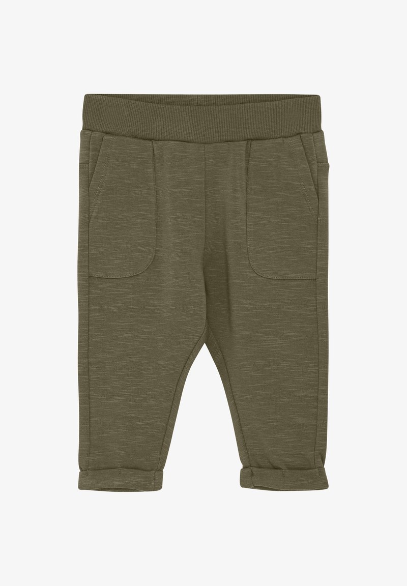 Jogginghosen aus einem Baumwollgemisch in Olivgrün, mit elastischem Bund, zwei vorderen Taschen, schmal zulaufendem Bein und gerippten Säumen.