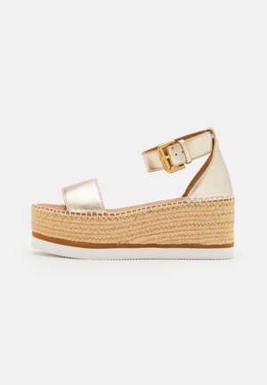 GLYN - Sandaletter med kilklack - light gold