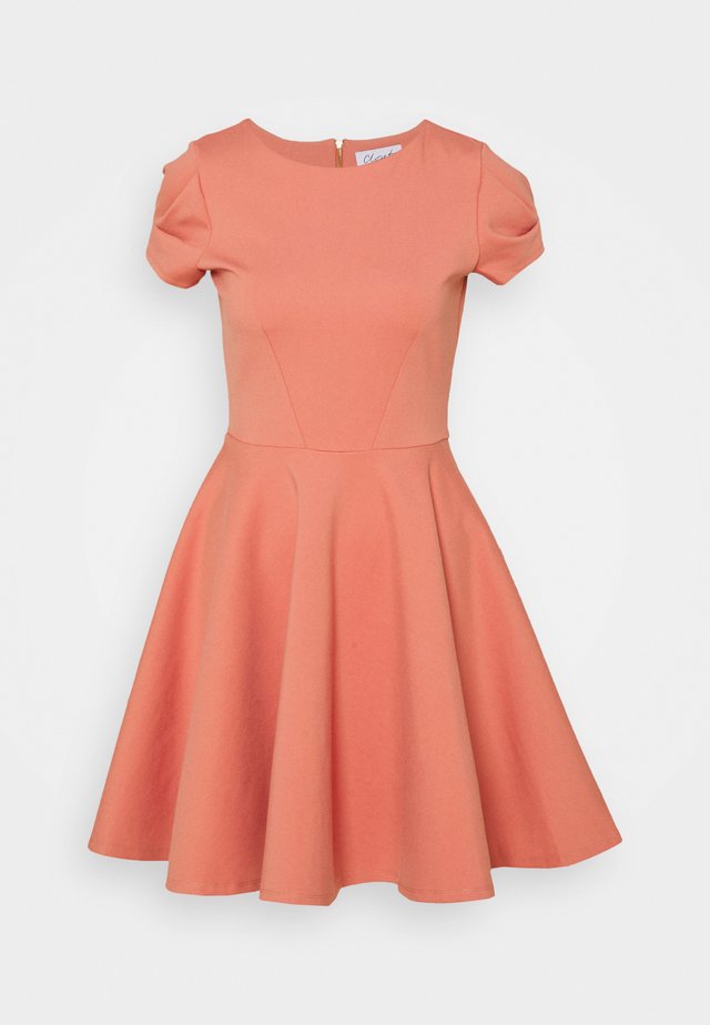 CAP SLEEVE SKATER DRESS - Korte jurk - dusty pink