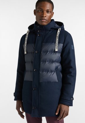 LUNGO CON CAPPUCCIO - Winter coat - blu scuro
