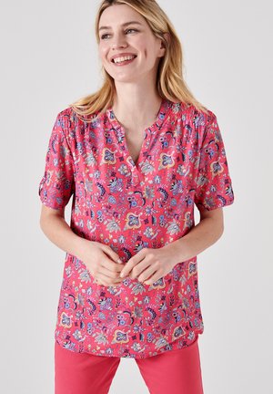 Damart, Blouse - rose fleuri