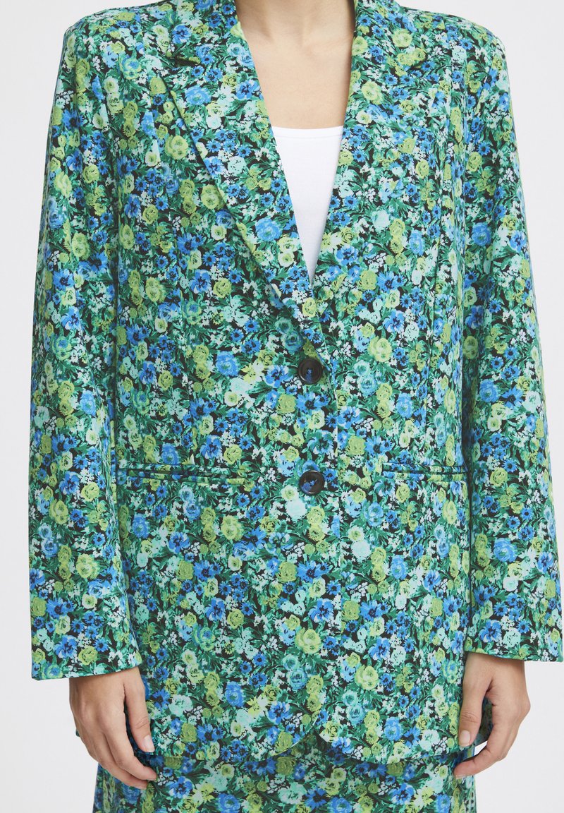 ICHI Blazer - blue green multi flower aop/mehrfarbig - Zalando.de