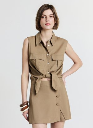 Calliope BOTTONI - A-line skirt - biscotto chiaro