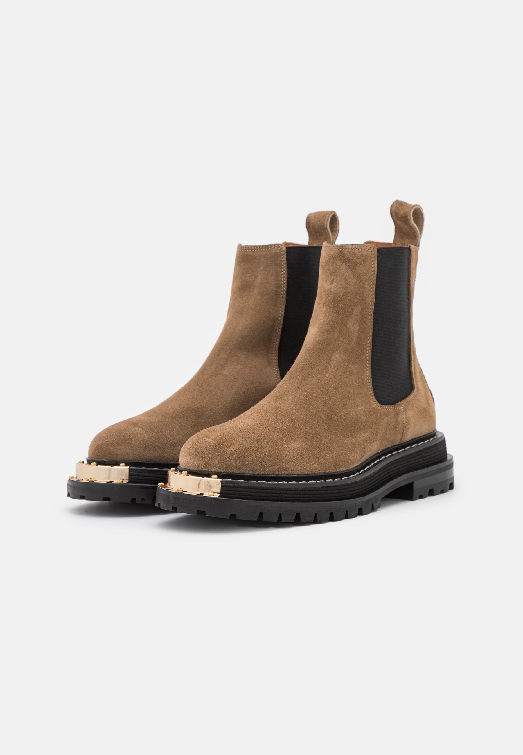 sandro BOOTS - Enkellaarsjes met plateauzool - kaki - Zalando.nl