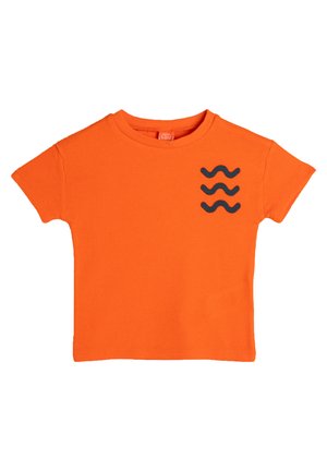 DETAIL SHORT SLEEVE CREW NECK - Camiseta estampada - orange