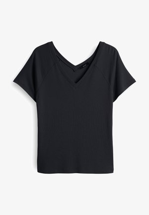 OPUS SLIM FIT RIB - T-shirt basic - coal blue