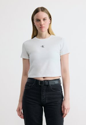 LOGO CROPPED TEE - Basic póló - bright white
