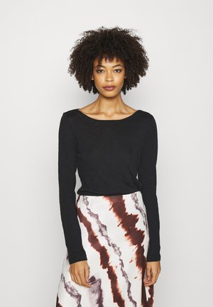 LONG SLEEVE BOAT NECK - Long sleeved top - black