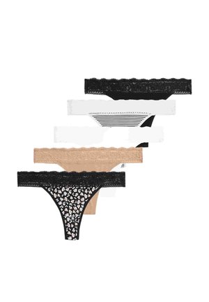 5PK PRINTED - Thong - white mix