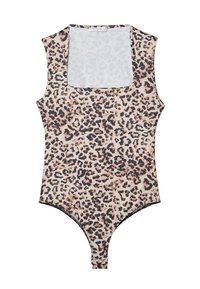 SQUARE NECKLINE - Top - mottled brown