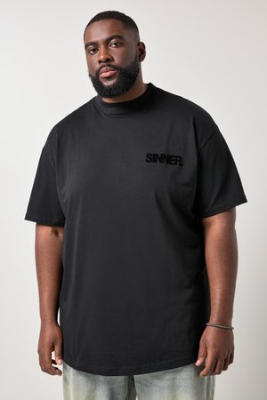 STHUGE SHORT SLEEVE FLOCK ROUND XL - T-shirt print - black