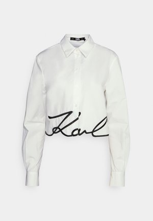 KARL LAGERFELD CROPPED SIGNATURE - Camicia - white