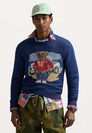 POLO BEAR COTTON SWEATER - Striktrøje - light navy