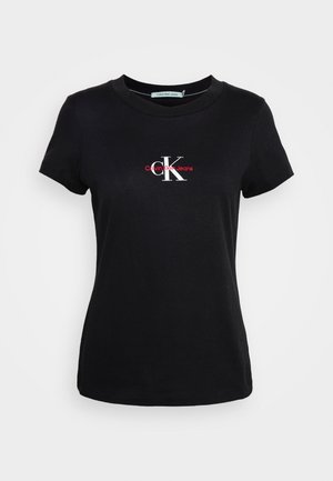 MONOGRAM SLIM TEE - T-shirt z nadrukiem - black