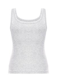 Grijze tanktop van een katoenen mix met een ronde hals, een aansluitende pasvorm en geen zichtbare patronen of hardwaredetails.