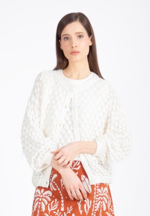 STRUCTURE PATTERN - Strickjacke - white