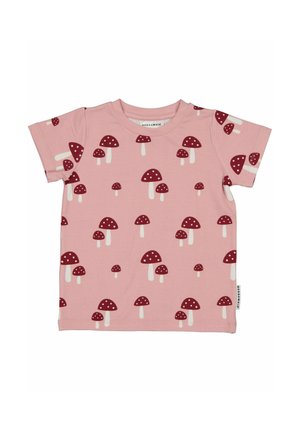 Geggamoja, BAMBOO T-SHIRT UNISEX - T-shirts print - pink mushroom