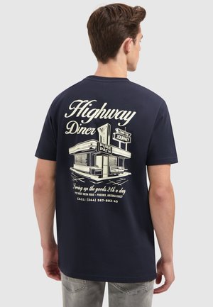 REGULAR FIT CREWNECK SS  - Print T-shirt - dark navy