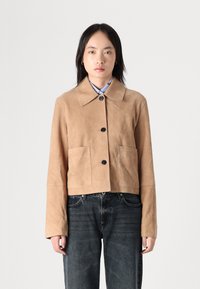 KARL LAGERFELD JACKET - Jachetă piele - nougat