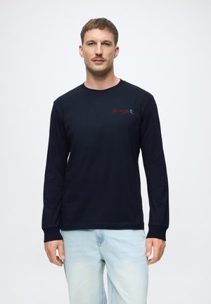 PRINTED LONGSLEEVE - Fleece trui - sky captain blue