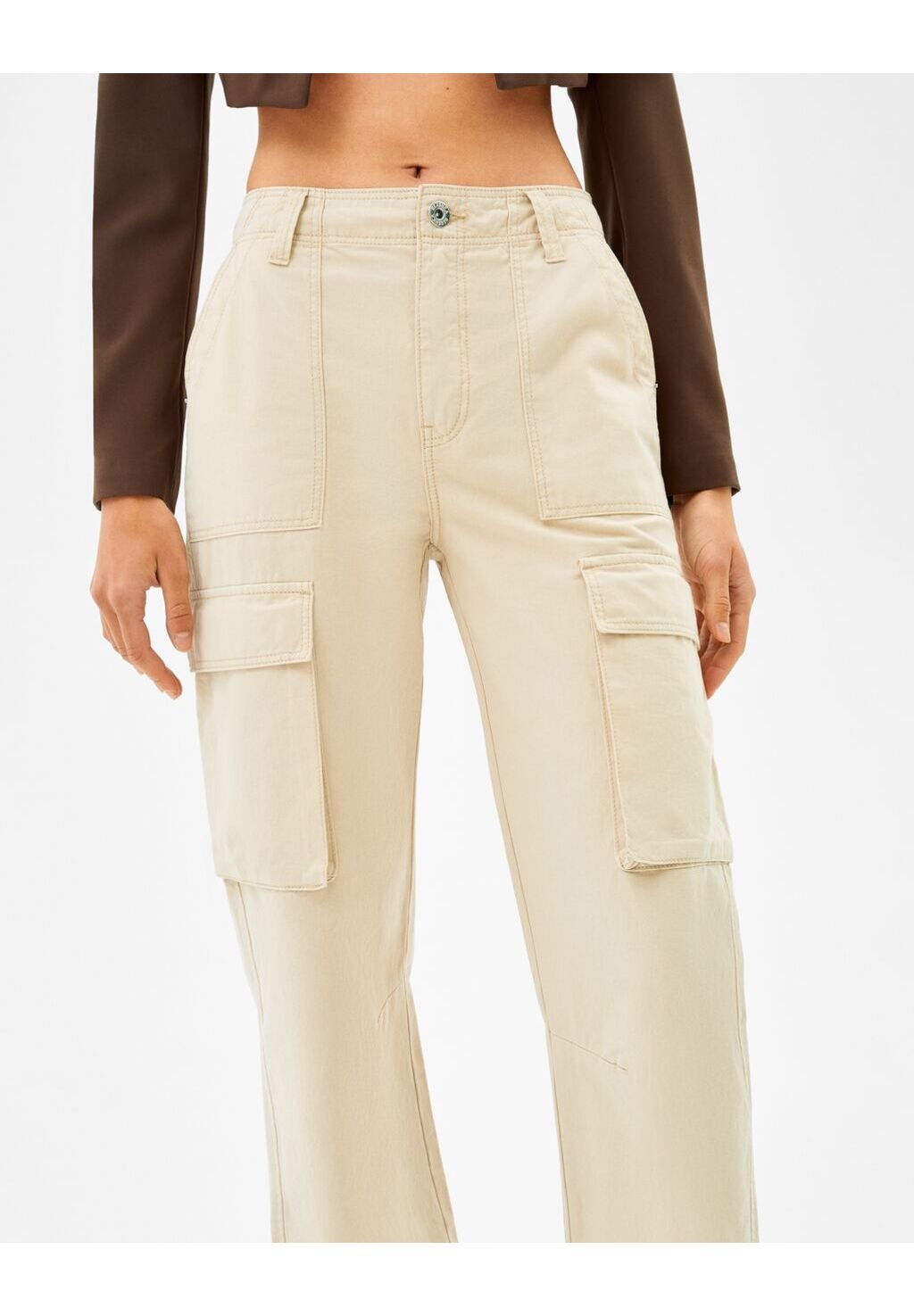Bershka STRAIGHT FIT - Cargo trousers 