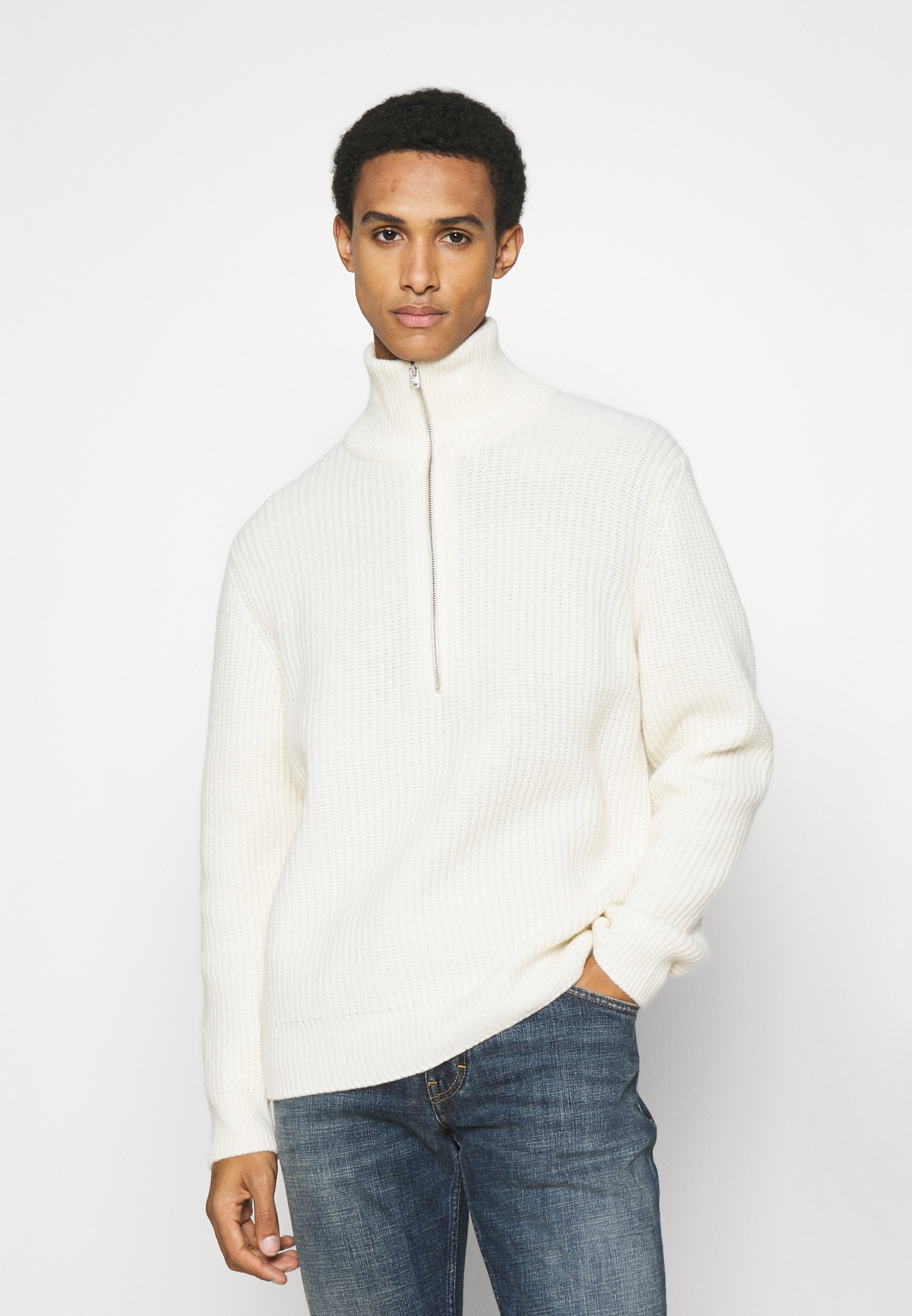 CLOSED HALF-ZIP JUMPER - Jumper - ecru 