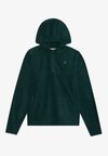 HOODED FLEECE WITH 1/4 ZIPS AND THUMB HOLES - Sweatshirt com capuz - dark green