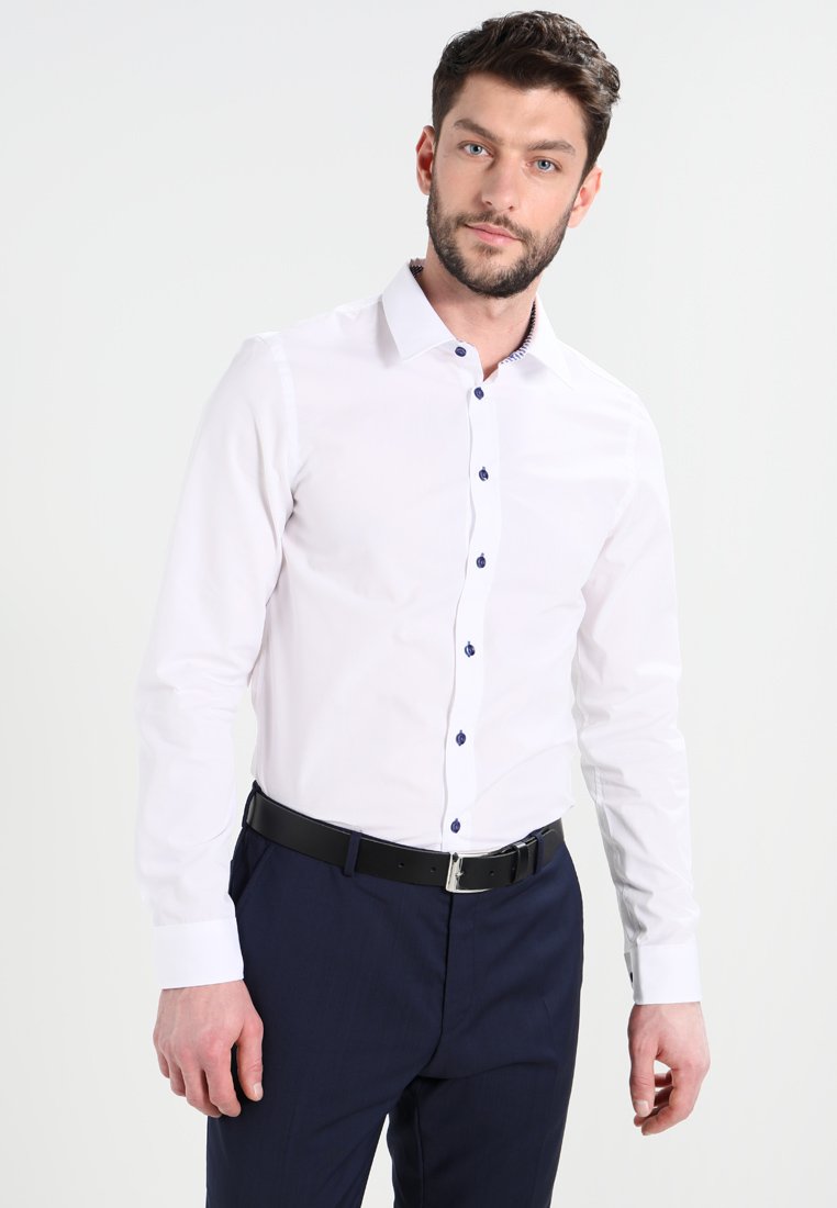 Camicia Etón Slim Fit Blu E Bianca Taglia Small (15) - Nuova Con Etichette