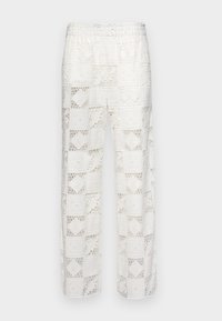 EMBROIDERY PANTS - Stoffhose - white
