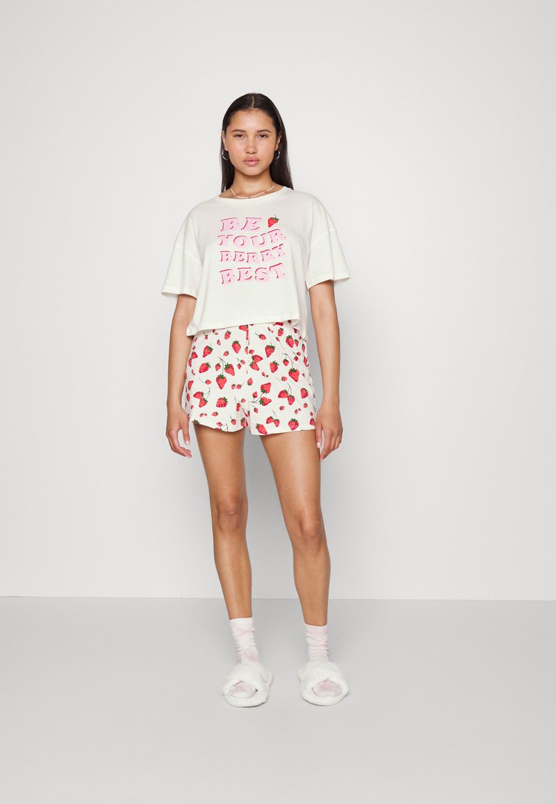 Damen Nachthemden | Lindex SHORTSSET BERRY Pyjama light white/weiß - HG74746 Damen Nachthemden | Lindex SHORTSSET BERRY Pyjama light white/weiß - HG74746