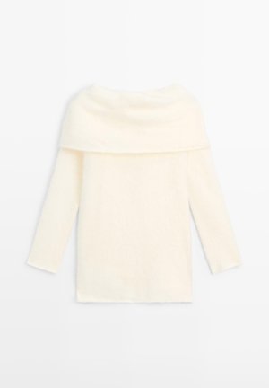 Massimo Dutti SWEATER WITH EXPOSED SHOULDERS - Striktrøje - white