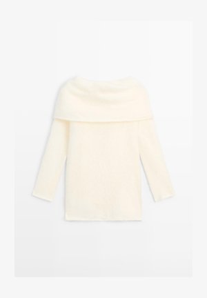 Massimo Dutti SWEATER WITH EXPOSED SHOULDERS - Striktrøje - white