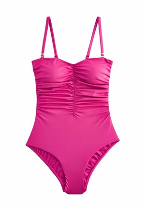 TUMMY CONTROL RUCHED BANDEAU STANDARD - Baddräkt - fuchsia pink