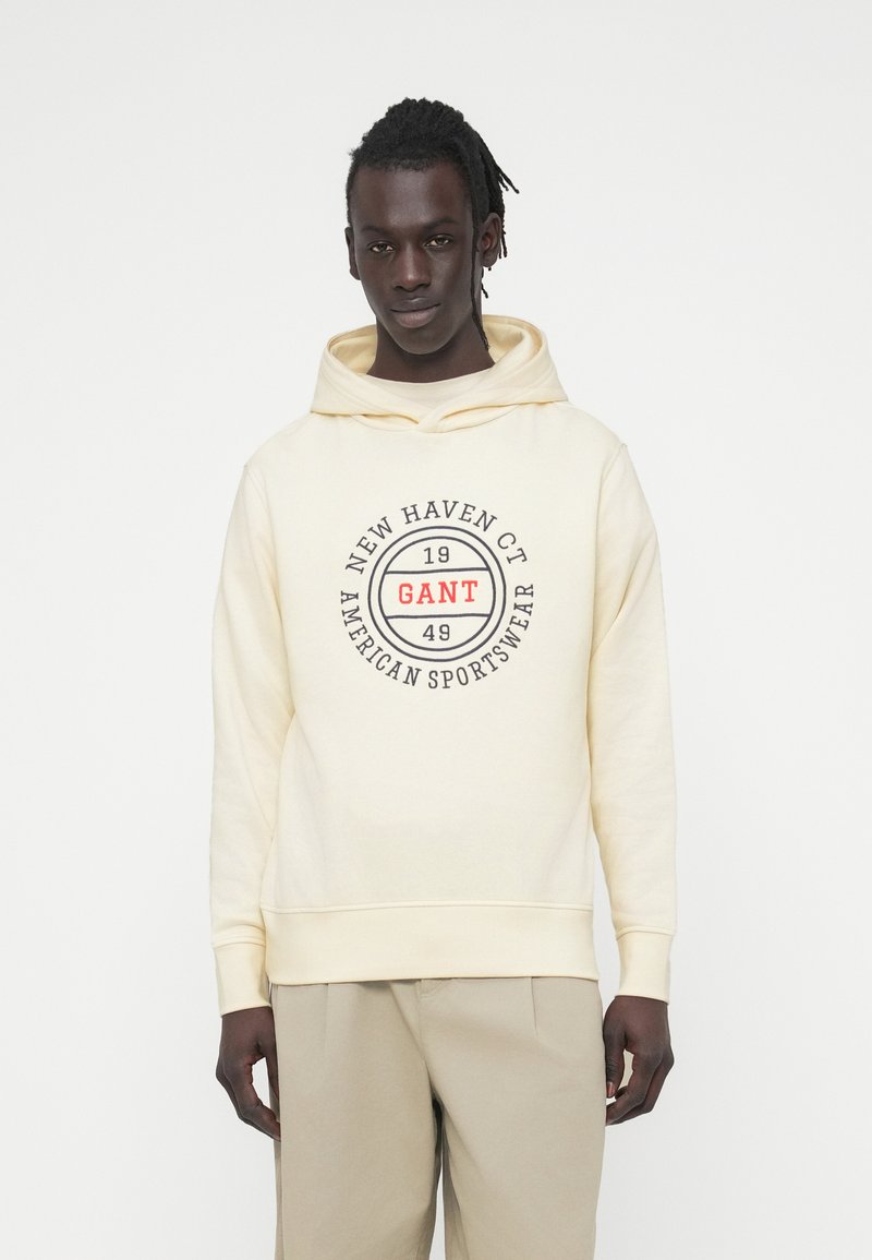 GANT GRAPHIC - Mikina s kapucí - cream