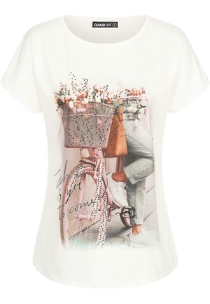 Cloud 5ive MIT FAHRRAD - T-shirts print - weiß