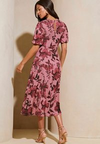 Lipsy PUFF SLEEVE RUCHED PRINTED - Trikoomekko - pink