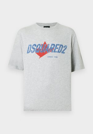 LOOSE FIT - Nyomott mintás póló - grey melange