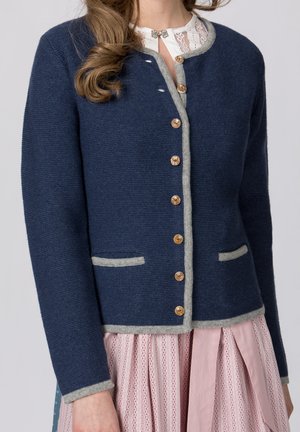 CARO - Strickjacke - nachtblau-grau