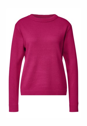 Street One, LONG-SLEEVE JUMPER WITH BOAT NECK - Jumper - magenta dream