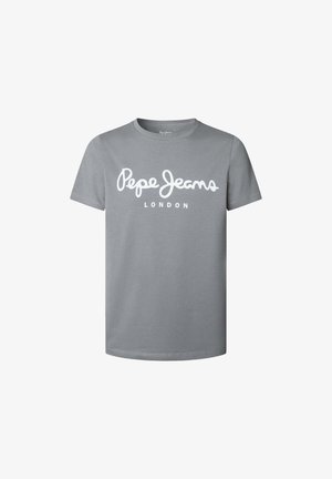 Halli lühikeste varrukatega t-särk, mis on valmistatud puuvillast, ees on valge logo "Pepe Jeans" ja "LONDON", trükitud käekirjafondis.