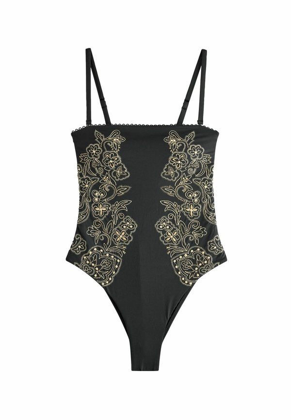 REGULAR FIT - EMBROIDERED BANDEAU TUMMY CONTROL - Badeanzug