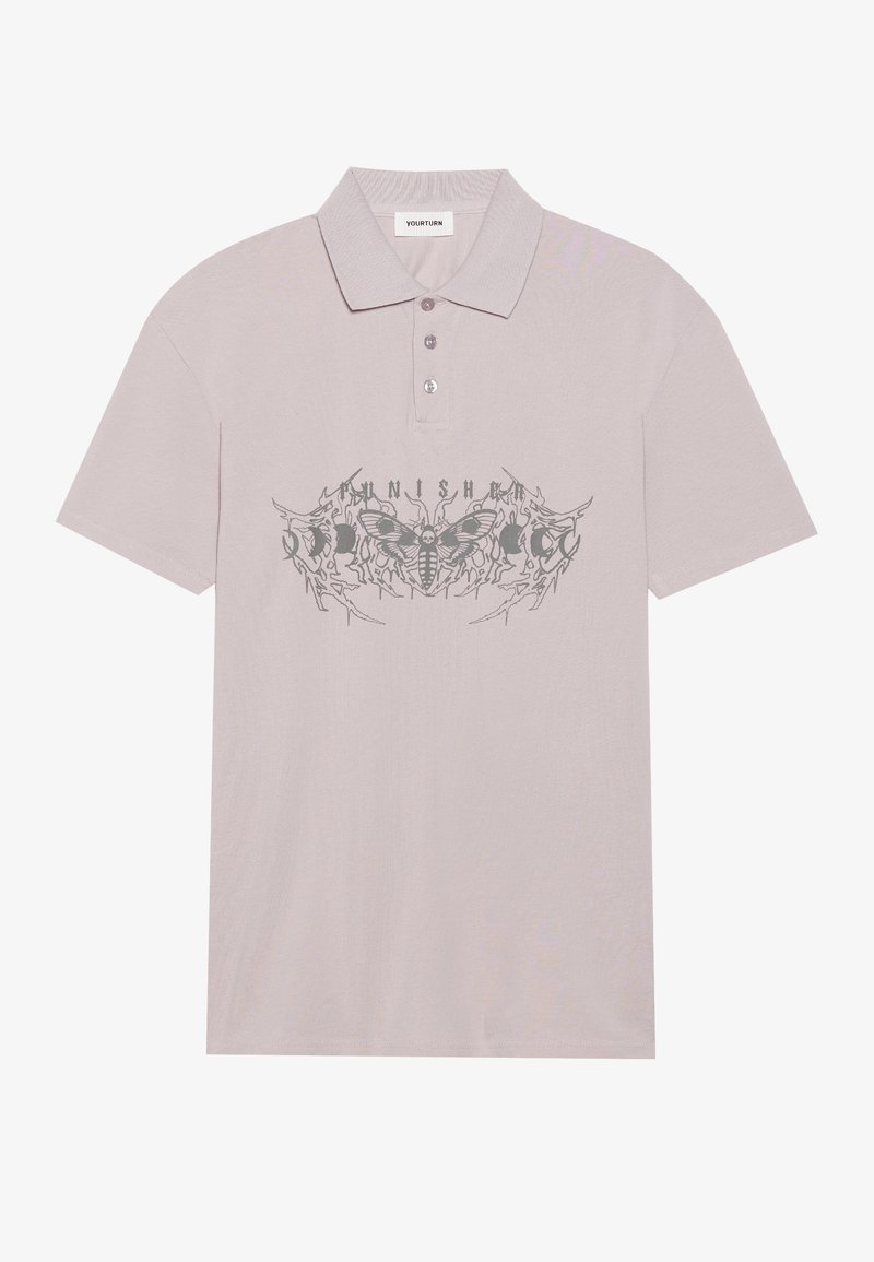 YOURTURN OVERSIZED FIT EMBRO POLO - Poloshirts - cloud grey/lysegrå ...