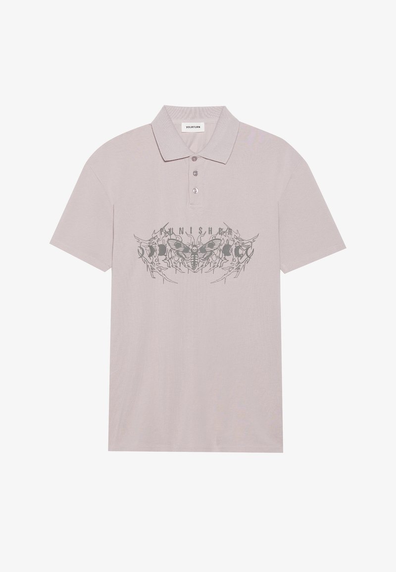 Gray Poly Embro YOURTURN OVERSIZED FIT EMBRO POLO - Poloshirts - cloud grey/lysegrå ...