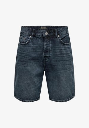 Only & Sons, Denim ONSEDGE Mid rise Straight Fit - Short en jean - blue black denim