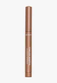 GOSH Forever Mineral Eye Shadow i en vattentät penna, med en cylindrisk bronsutsida och vit text samt en blank yta.