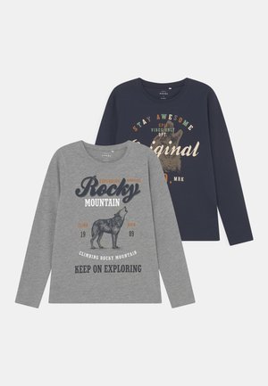 NKMVICTOR 2 PACK - Top s dlouhým rukávem - grey melange